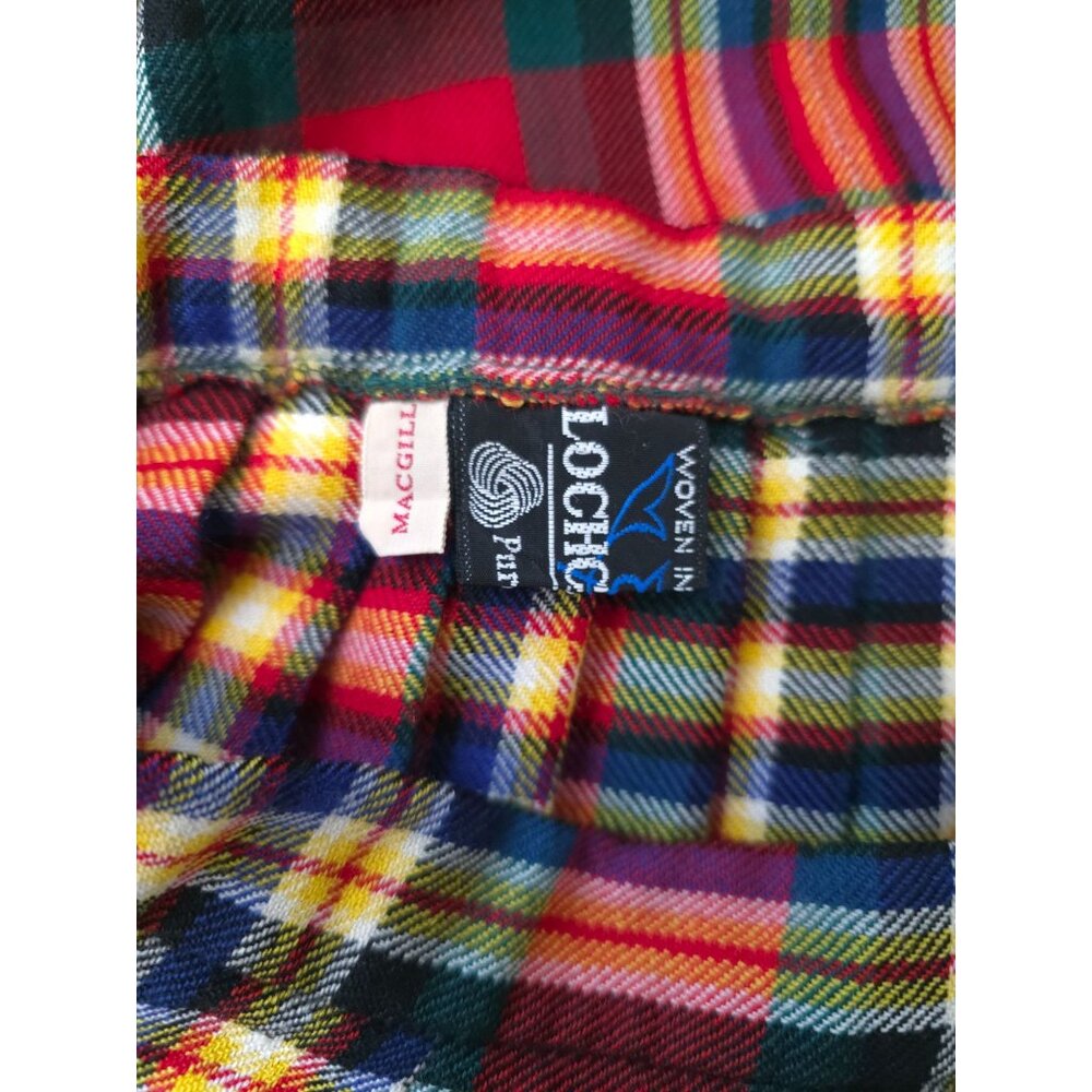 Authentic Lochcarron Scotland Tartan Plaid New Wool Kilt Skirt Side Buckles 28" - Picture 5 of 6
